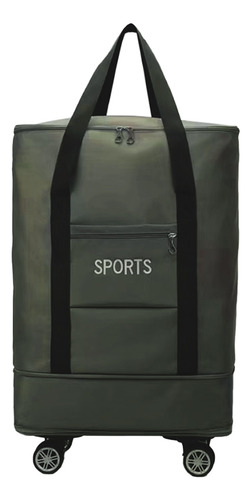 Maleta Deportiva Viaje Bolsa Mochila Gym Duffel Con Ruedas Verde