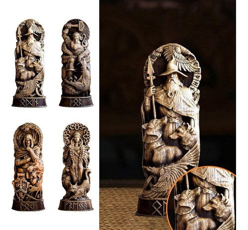 Estatua De Decoración De Mitología Nórdica, Odín, Thor, Loki