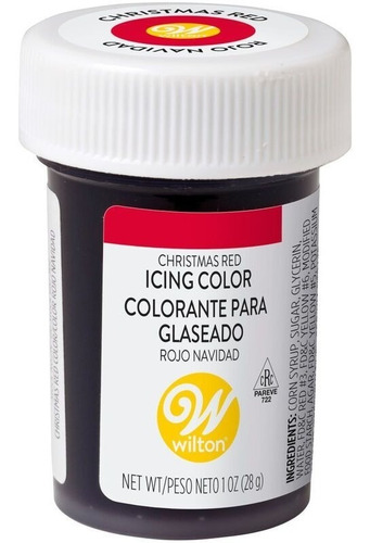 Colorante Comestible En Gel Rojo Navidad 28gr Wilton 