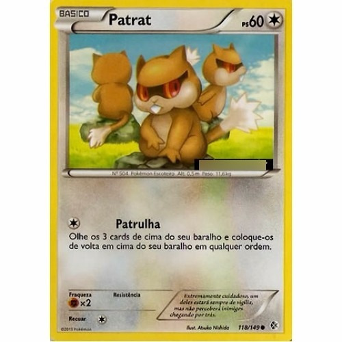 Patrat - Pokémon Normal Comum - 118/149 - Pokemon Card Game