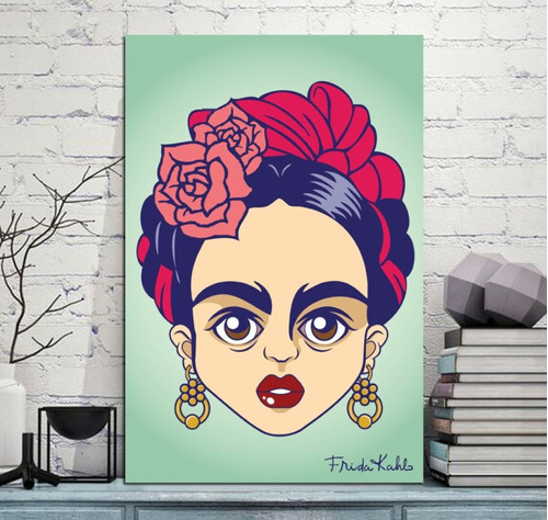 Vinilo Decorativo 60x90cm Frida Kahlo Deco Pop Art