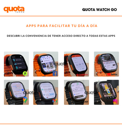 Reloj Inteligente Go Juegos Wifi Gps Hombre Spotify Whatsapp Negro