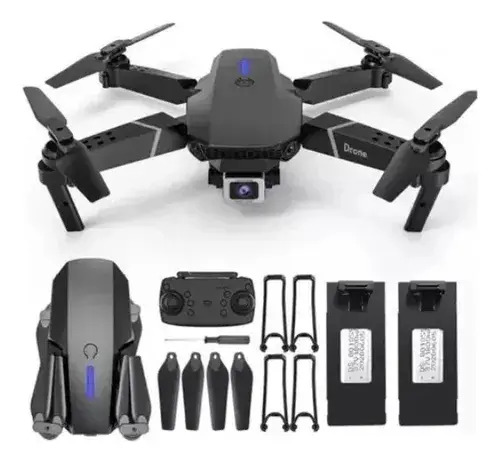 Mini Drone LSRC E88 4K FPV Com Câmera Profissional e 2 Baterias