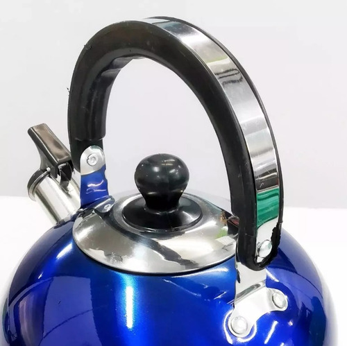 Chaleira Em Aço Inox Azul Com Apito 2 Litros