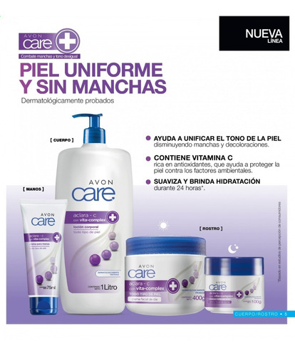 Avon Care Crema Facial Aclara - C Piel Sin Manchas Uniforme