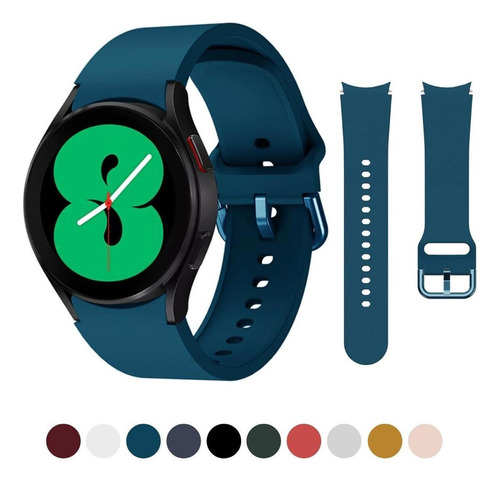 Pulseira Compativel Com Galaxy Watch4 46mm 42mm 40mm Lte Bt Cor Verde/petróleo Largura 20 Mm