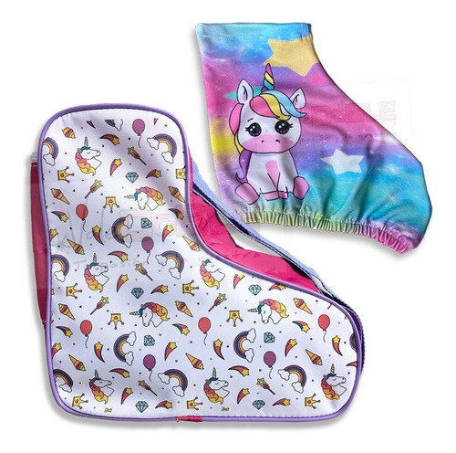  Bolso Para Patines Artisticos + Cubre Patines - Unicornio