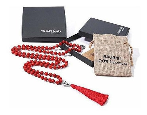 Balibali 108 Collar De Perlas Mala Semiprecioso Gema Piedras