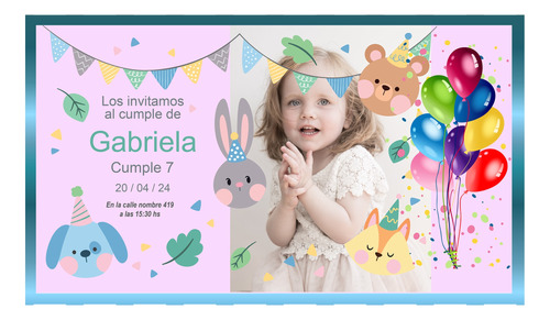 Invitación De Cumpleaños 2 Con Foto Whatsapp