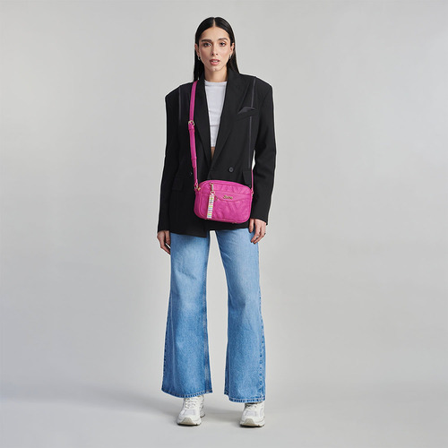 Bolso Tipo Crossbody Barbie Gorett Frank Para Dama Juvenil Fucsia Lisa Níquel Fucsia