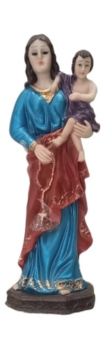 Virgen Del Rosario, 30 Cm, Figura De Resina 