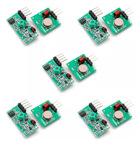 5 Piezas Modulo Rf Emisor Y Receptor 433 Mhz Arduino Pic