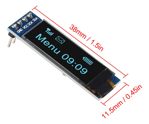 Modulo De Pantalla Oled I2c 0.91 Pulgadas Driver Ssd1306