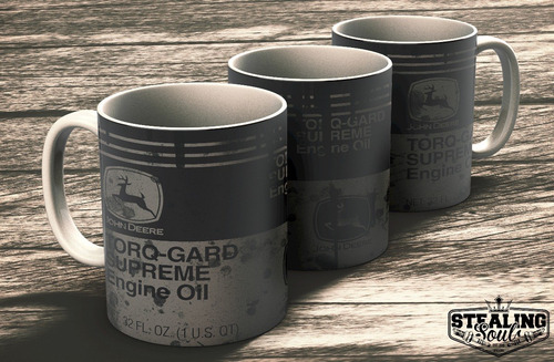 Imagen 2 de 3 de Taza De Porcelana Fierrera - John Deere #03 | Oil - Aceite