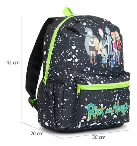 Mochila Escolar Rick And Morty Original Licencia Oficial Negro Rick And Morty