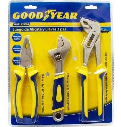 Set 3 Alicates Ajustables Pinza Llave Pico De Loro Good Year