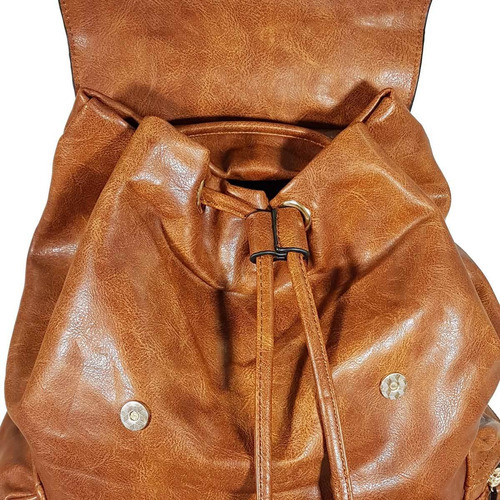 Mochila para mujer modelo Bella Paula Bp7384, color marrón amarillento, diseño de tela lisa
