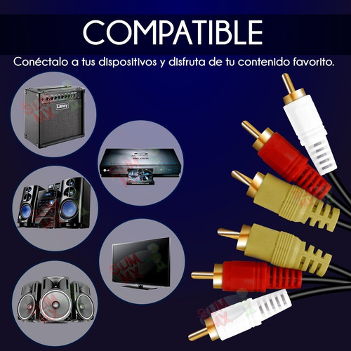 Cable De Video Rca Macho Macho Audio Dvd Componentes 1.5mts