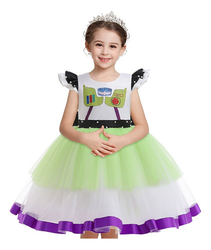 Toy Story Buzz Lightyear Vestido Cosplay Niñas Halloween