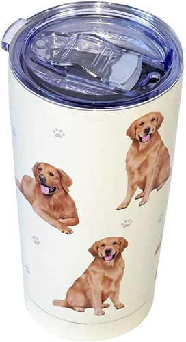 Golden Retriever Vaso Serengeti 16 Onzas. Acero Inoxidable,.