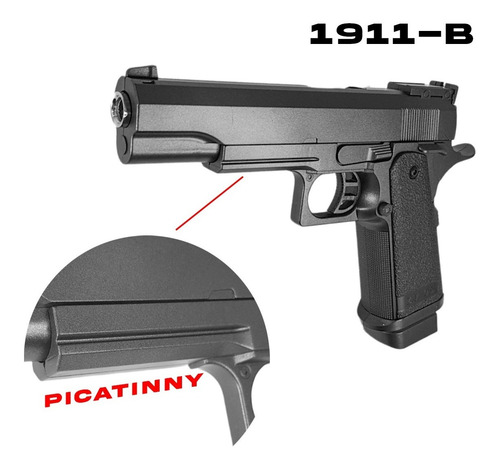 Imagen 3 de 10 de Pistola Airsoft Colt 1911 M 6 Mm Replica Resorte Spring
