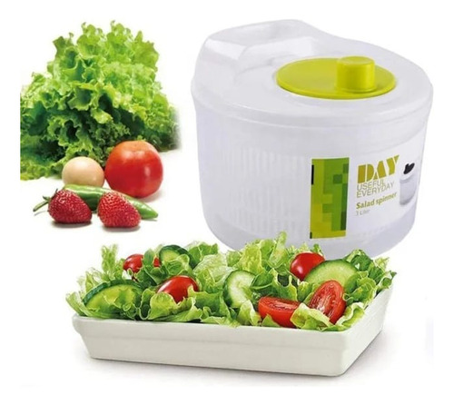 Escurridor De Verduras Frutas Con Centrifugador Giratorio 