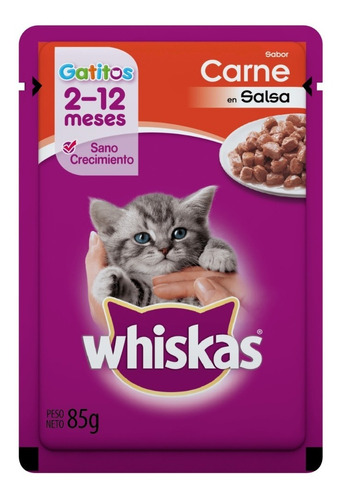 Pouch Whiskas Gatitos Carne Caja X 12 Uni - Happy Tails