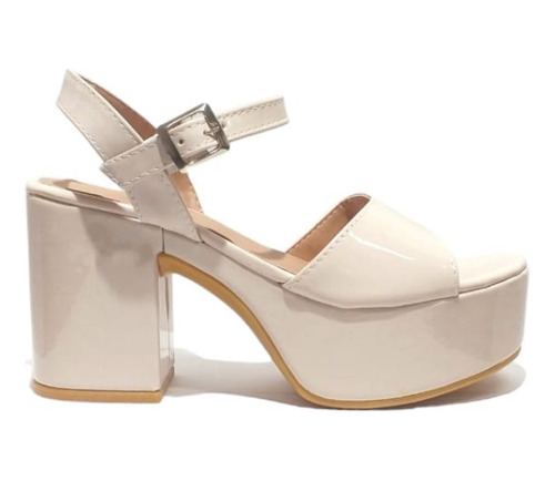 Imagen 3 de 4 de Sandalias Mara Charol Beige