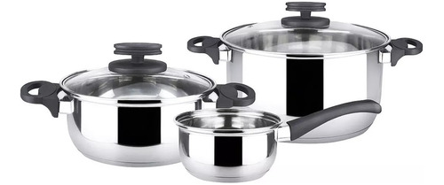 Batería De Cocina Ollas Magefesa Acero Inoxidable 5 Piezas