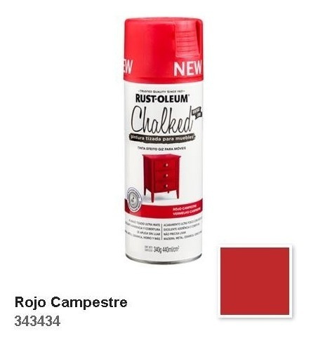 Esmalte Aerosol Chalk Paint Rust Oleum 330cc Rojo Campestre