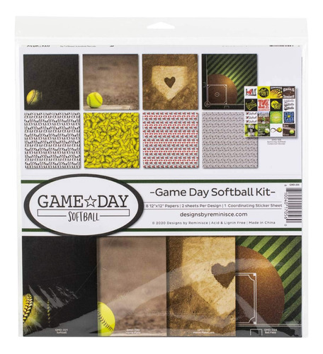 Game Day Softball Scrapbook Collection Kit Paper Crafts...