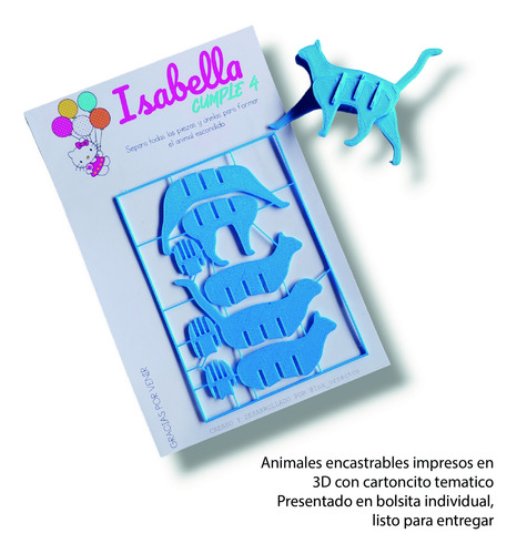 Souvenir Animales De Encastre Personalizado X30 Cumpleaños