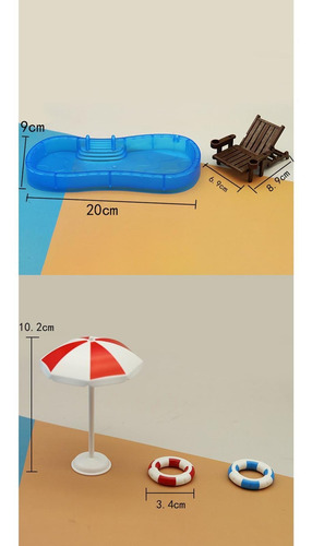 Simulación 1:12 Casa De Muñecas Jardín Piscina Adornos