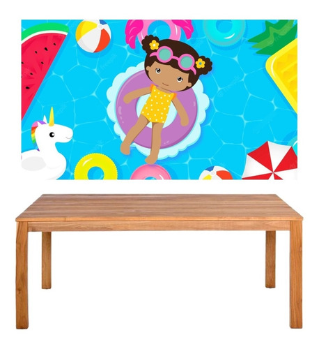 Painel Pool Party Menina Negra Festa Banner 150x100cm