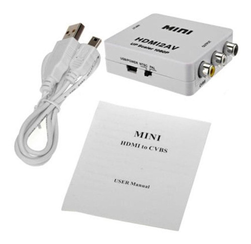 Imagen 4 de 5 de Adaptador Convertidor Hdmi A Rca (audio+video) Av Ntsc 1080p