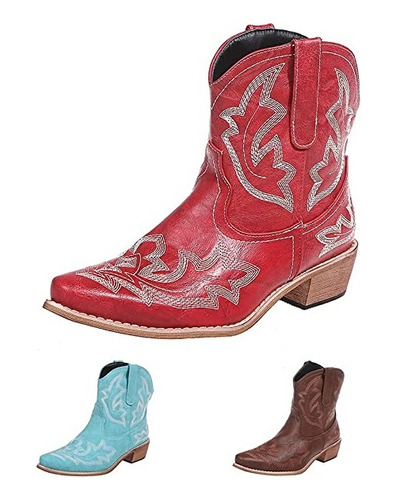 Botas Vaqueras Para Mujer, Botines Vaqueros, Bordadas