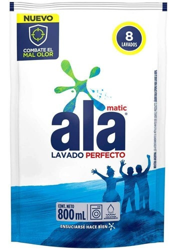 Jabon Liquido Ala Para Ropa X 800 Ml Repuesto Economico