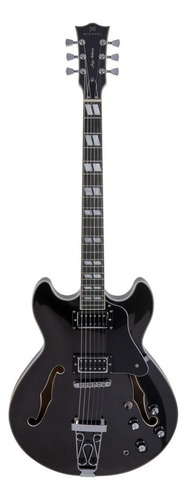 Guitarra elétrica Michael HB Michael Jazz Action GM1159N hollowbody 335 de  bordo metallic black com diapasão de pinheiro