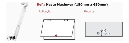 Haste Maxim Ar Vidro Alvenaria Para Janela - 40cm Cor Branco