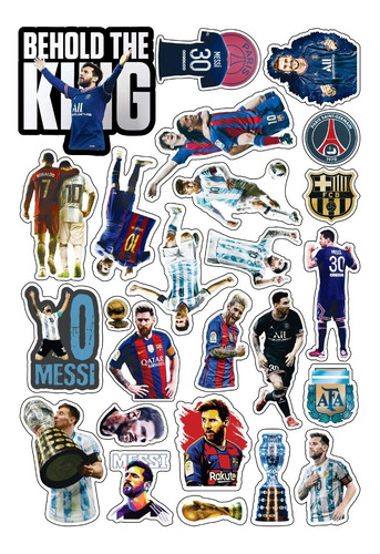 Pack 25 Stickers Messi Psg Argentina Vinilos Termos Calcos