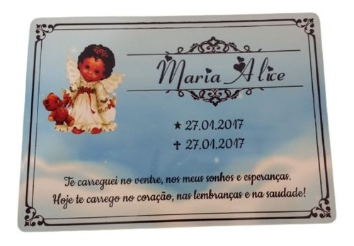 Placa Para Jazigo Túmulo Lápide Homenagem Sergipe Aracaju Se