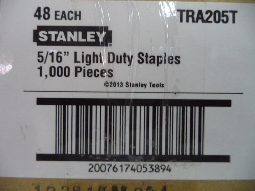 Grapas 5/16 Trabajo Liviano (1000 Grapas) (stanley-tra205t)