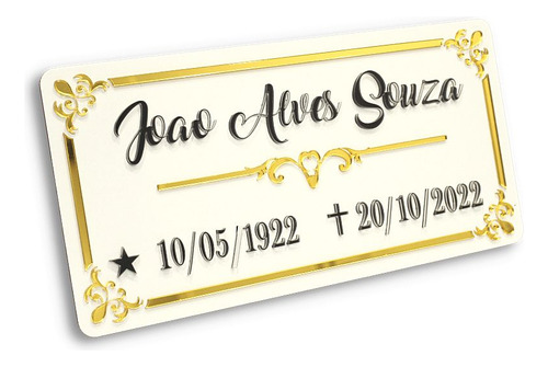 Placa Acm Lápide Resistente Para Jazigo E Túmulo Cemitério