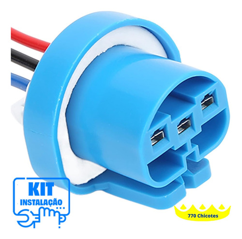 Par Plug Conector Chicote Soquete Lâmpada Farol Hb1 E Hb5