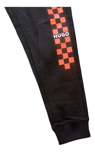 Pants Hugo Jogger Negro Con Rojo Talla S (chica) Regular Fit