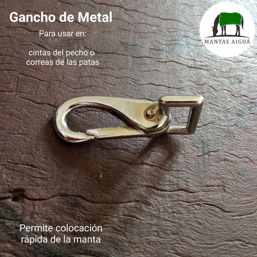 Imagen 1 de 5 de Gancho Mosquetón Prendedor Mantas Caballos
