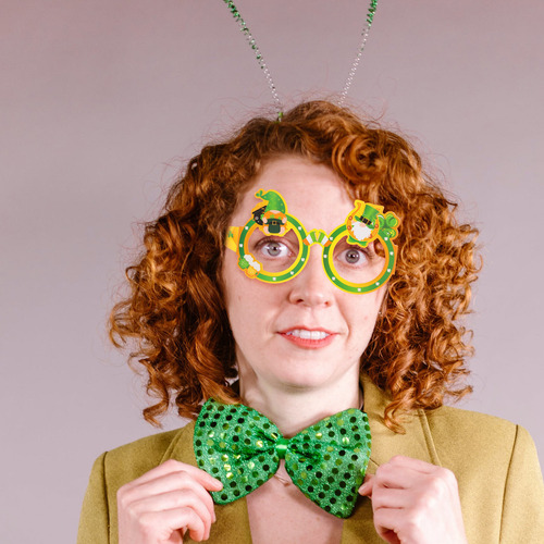 16pcs St Patricks Day Glasses Shamrock Paper Glasses Photo P