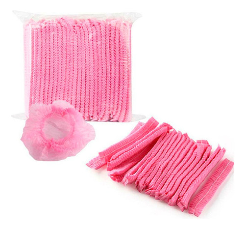 Pack De 100 Cofias O Gorros Desechables Color Rosa