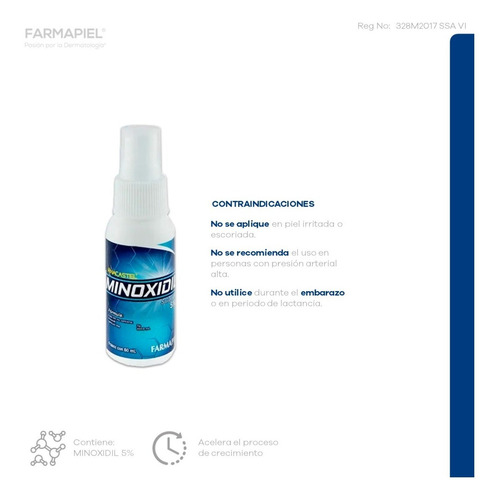 Imagen 4 de 6 de Minoxidil Al 5% Spray Para Cabello Y Barba Anacastel 60 Ml