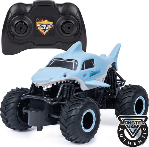 Vehículos A Control Remoto Monster Jam Radio 1:24, Megalodon Color Verde oscuro